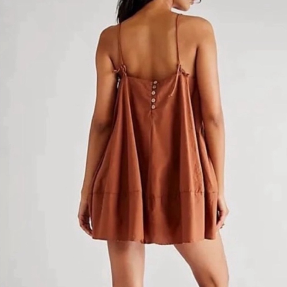 Free People Struttin' Mini Dress Brown